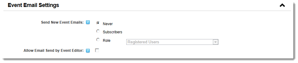 Event Email Settings